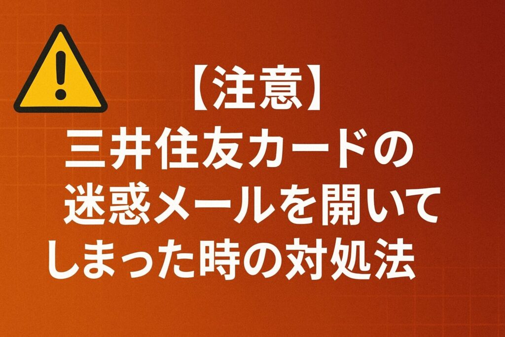 【注意】三井住友カードの迷惑メールを開いてしまった時の対処法